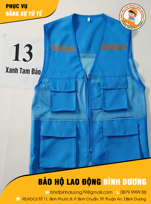 Áo gile bảo hộ màu vàng xanh tam đảo